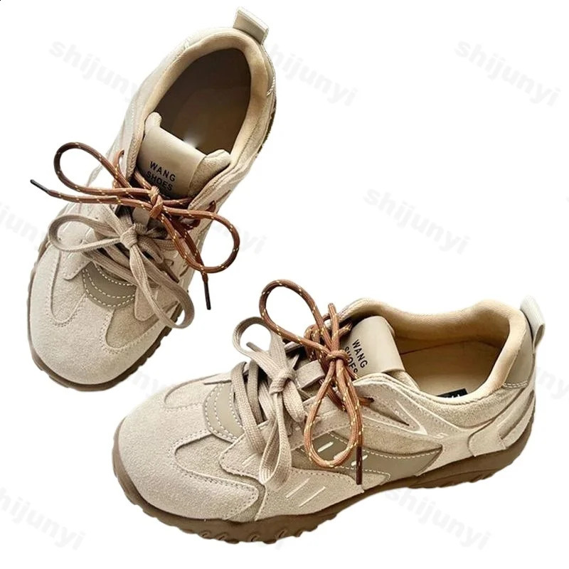 Women Flat Sports Shoes Autumn Round Toe Soft Sole Anti-slip Wear-resistant Low-top Single Shoe Fashion Casual Sneakers 260317