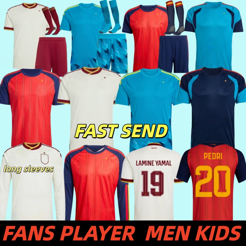 26 27 Spain soccer jersey world cup LAMINE YAMAL PEDRI 2026 2027 Gavi Rodrigo WILLIAMS SpaiN National Football Shirt Men Kids fans player