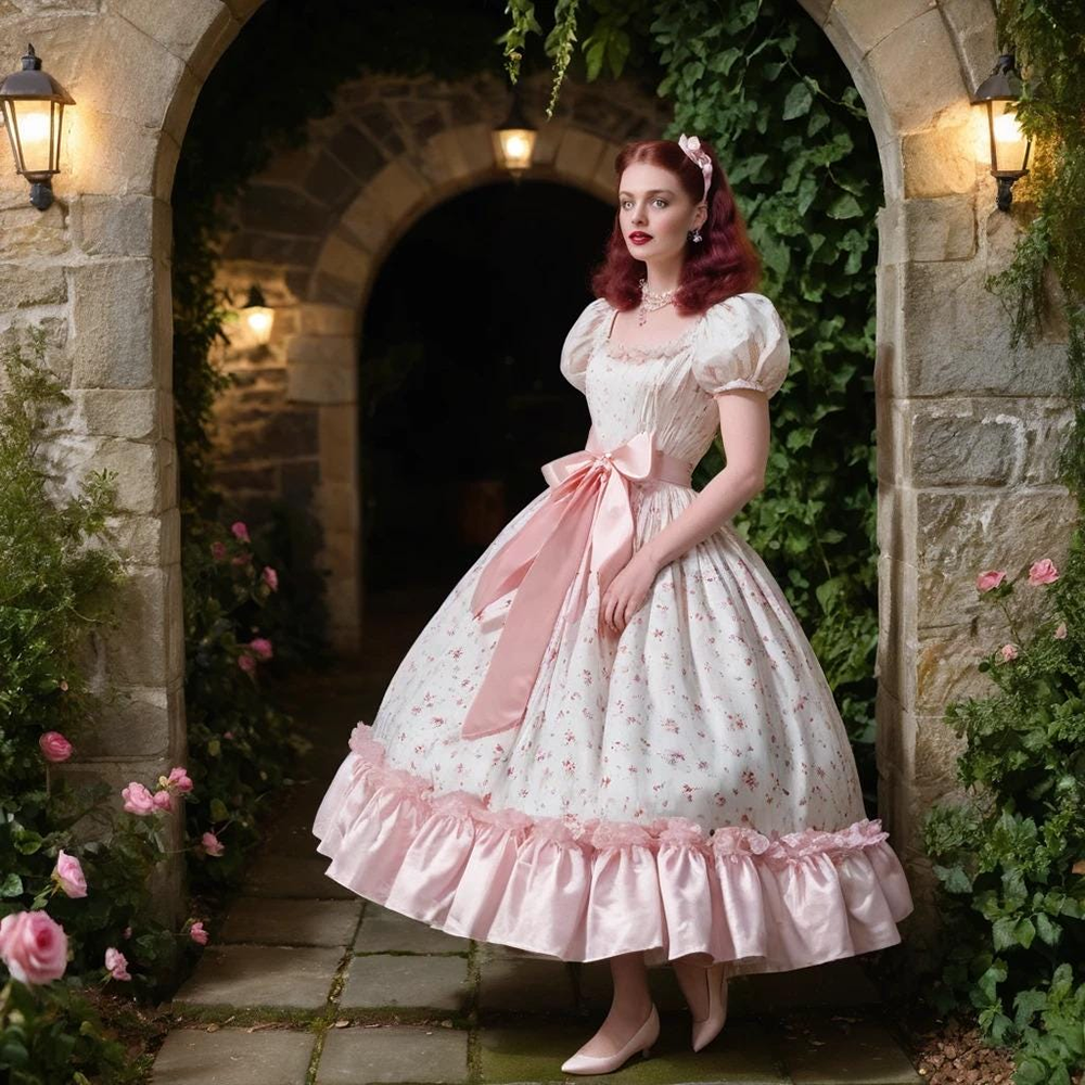 Party Gown Prom Dresses Evening Formal Ball Gown Scoop With Short Sleeves Ankle-Length Printed Pink Satin Plus Size New Custom Zipper Lace Up Lace Bow
