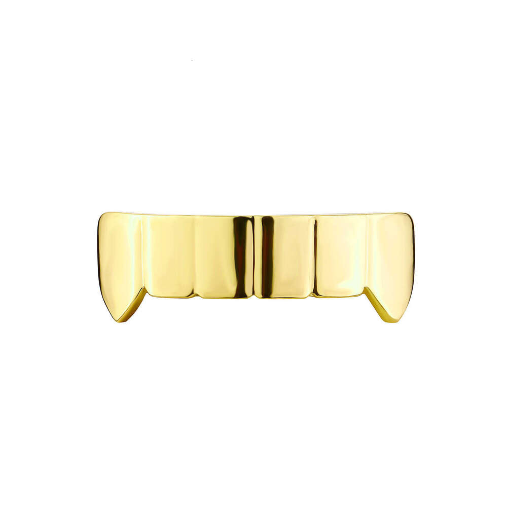 Gioielli Accessori Hiphop Per Uomo: Bretelle Trapezoidali Lucide Zanne D'oro A Sei Denti Lucide A Specchio Bestseller-image