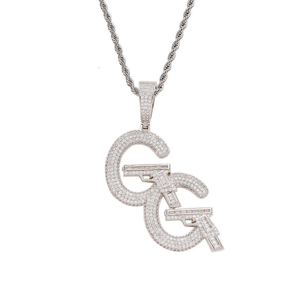 Jewelry Hip Hop accessories double C personalized gun pendant GG necklace street style trend necklace