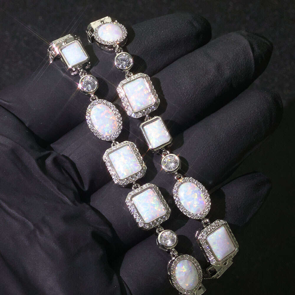 Jewelry Hip Hop 10mm opal necklace with clasp gemstone chain fashion niche accessories custom-made - view 5