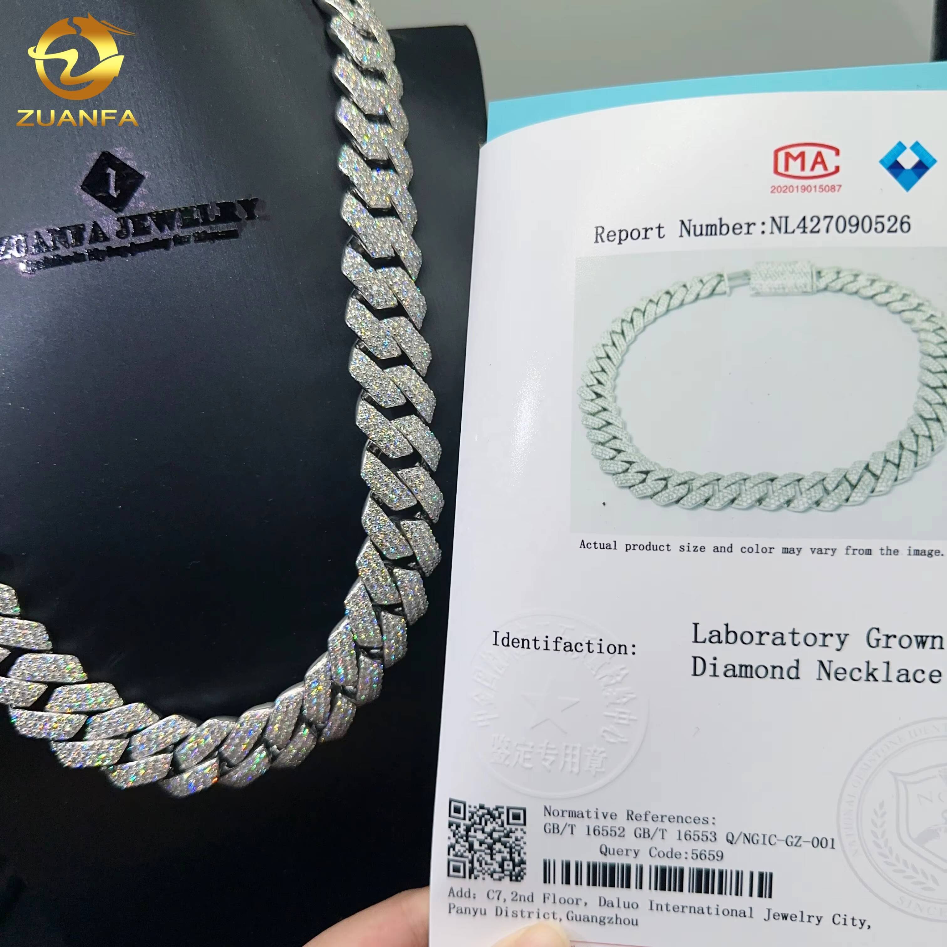 20MM Width Real Lab Diamond HPHT Iced Out Diamond Hip Hop Cuban Link Chain Cuban Chain Men - view 7