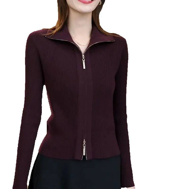 Designer Hoodie Light Designer T-shirt Luxury Elegant Age-reducing Base Shirt Solid Color Stylish Slim Fit Double Polo Zipper Design Knitted Cardigan