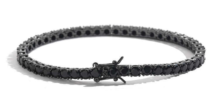 Jewelry Hip Hop Accessories Bracelet 3mm 4mm 5mm Silver Inlaid Moissanite Black Tennis Chain New Hot