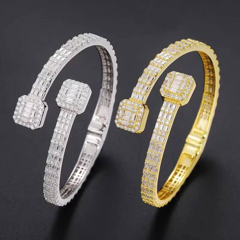 Custom Luxury 925 Sterling Silver Moissanite Diamond Bracelet for Women Men Hip Hop Jewelry