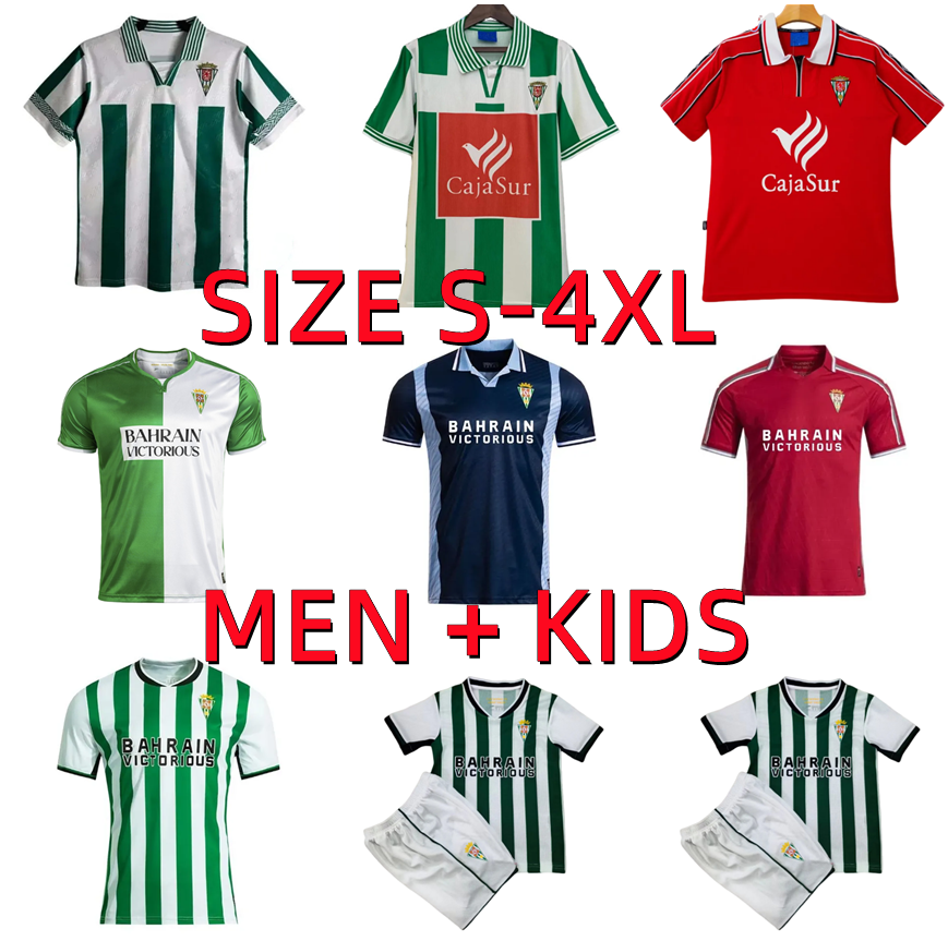 2025 2026 Cordoba CF Soccer Jerseys 25 26 CARRACEDO P.ORTIZ JACOBO GLEZ ISMA RUIZ ADILSON Los Califas ZIDANE JONES Retro 96 97 97 99 Football Shirts Men Kids kit Uniforms