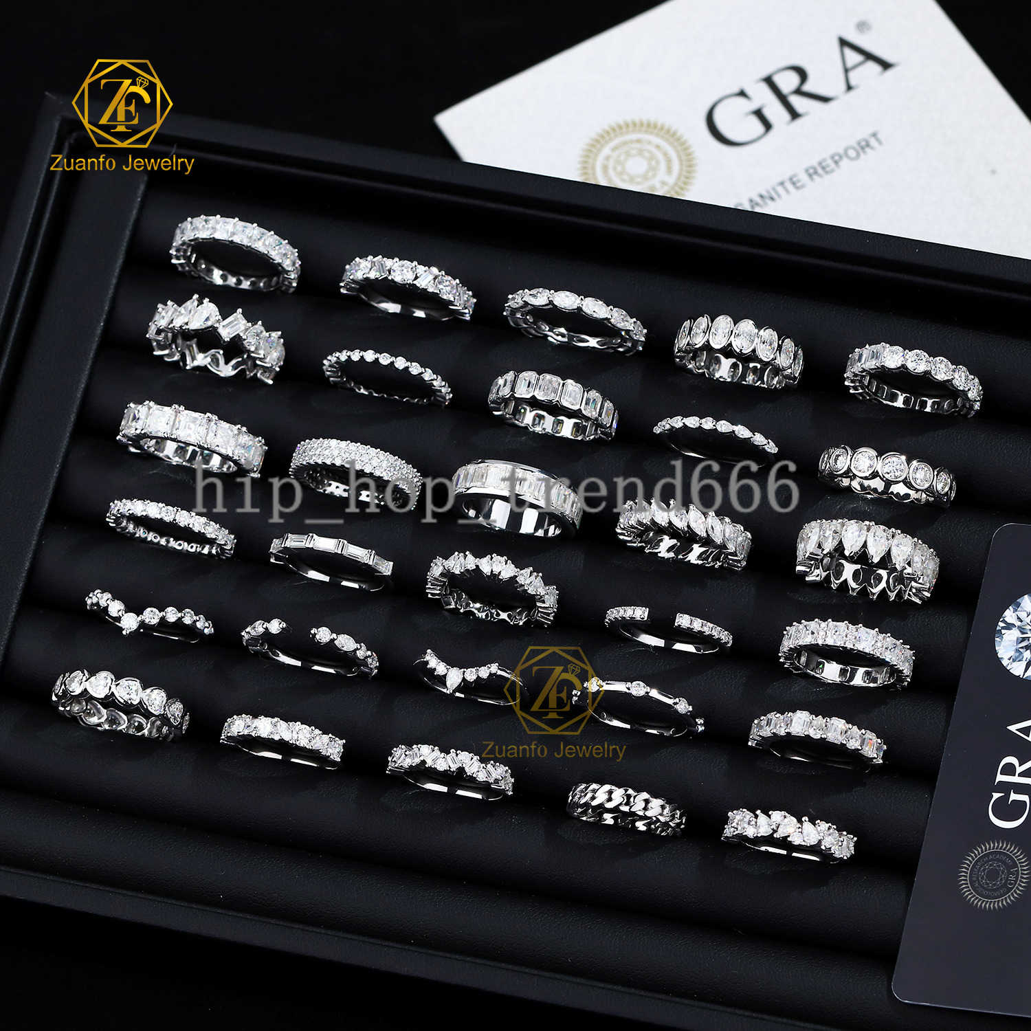 Fine Jewelry Wholesale Prices VVs1eternal Moissanite Rings Band SS925 Sterling Silver of Ladies Wedding Stackable Rings