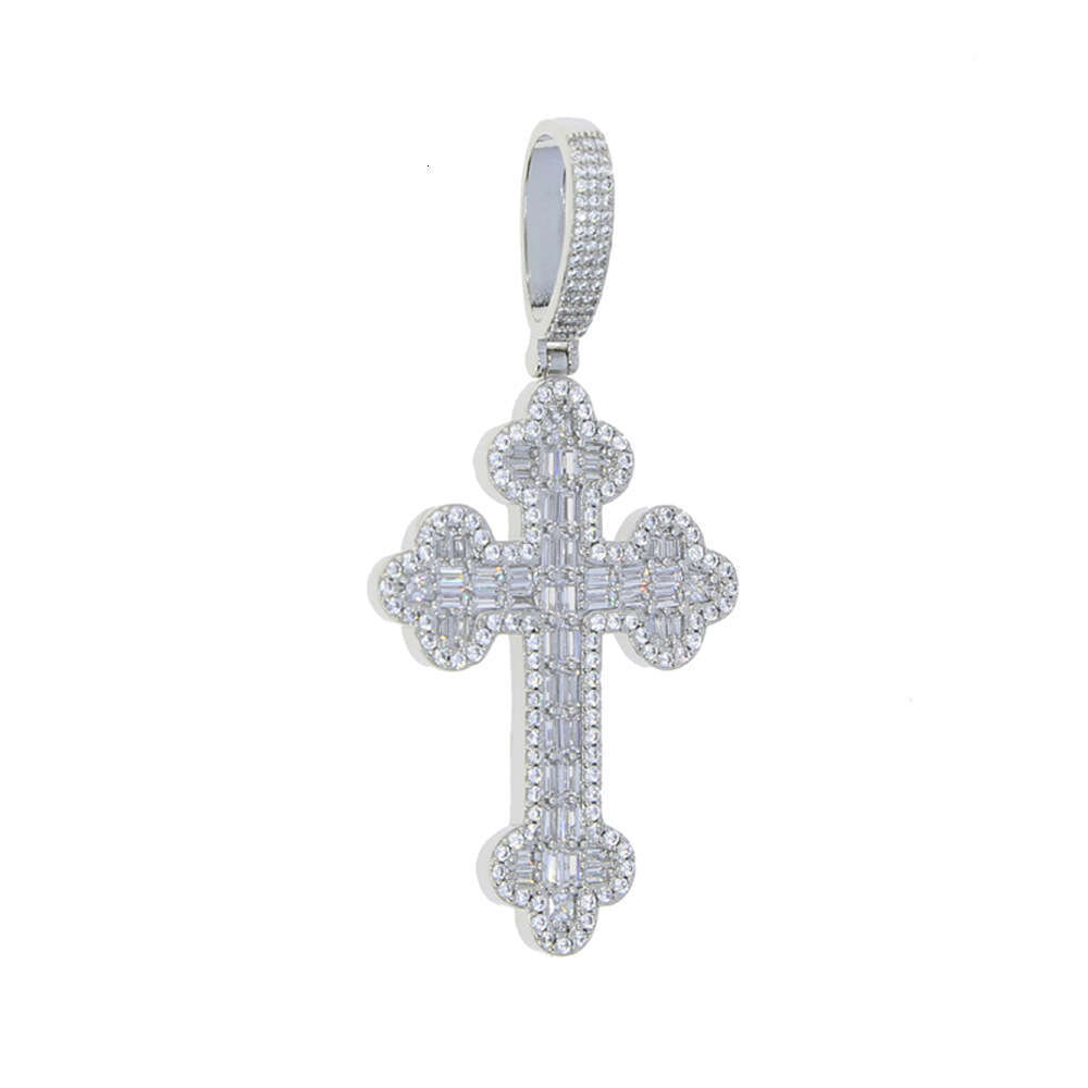 Full Diamond Cloud Cross European and American Hip Hop Ice with VVS moissanite Necklace Trendy Pendant Export