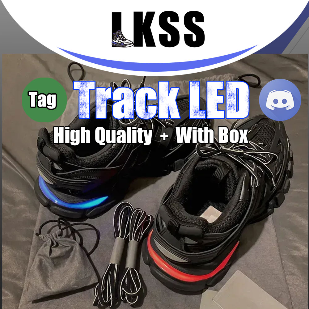 Jason LKSS Luxury Designer Shoes Track Led 3.0 Men Women Dress Shoes Sneakers Led Tracks Trainers Casual Sports Shoes Black White Blue Triples 3 Runners Sneaker