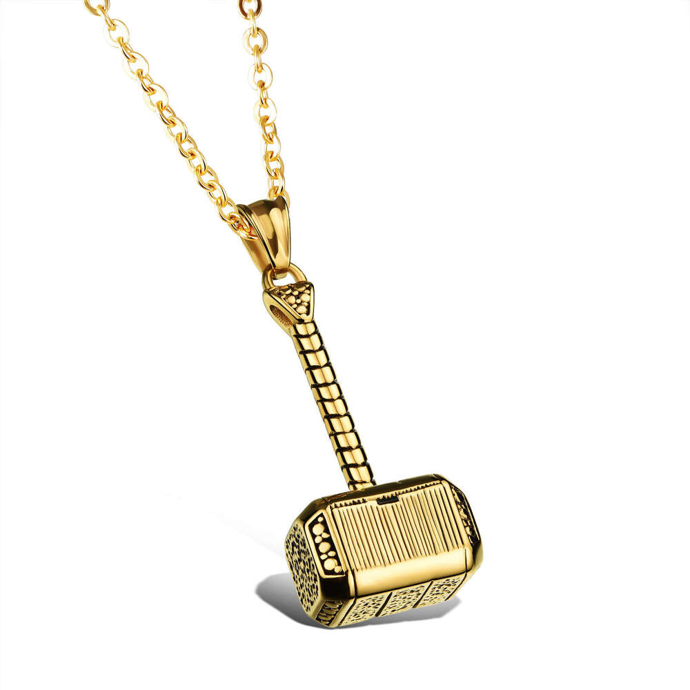 Unique Thor's Hammer Pendant Domineering Men's Titanium Steel Necklace Cool Gift Boyfriend Available for Franchise