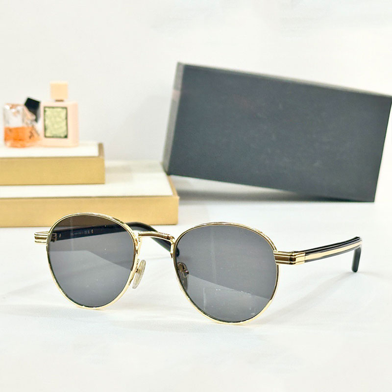 Mens round metal frame sunglasses fashionable new style Men black lenses Metal line decorative border Acetate style glasses UV400 Designer man glasses B52