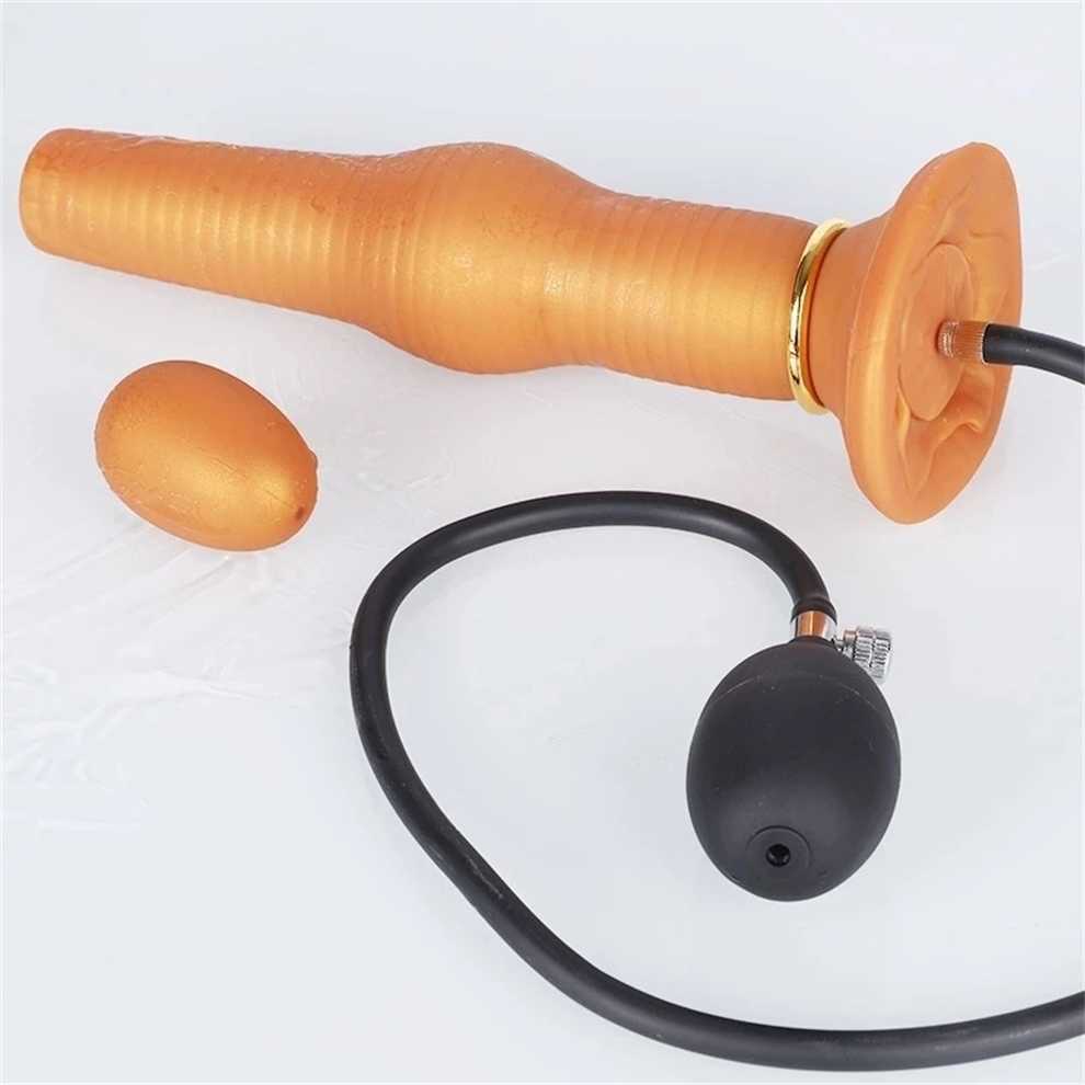 Airflow Push Vagina Anal Egg Silicone Inflatable Butt Plug Anal Ovipositor Stimulate Prostate Massage Adult Erotic Anus Sex Toys