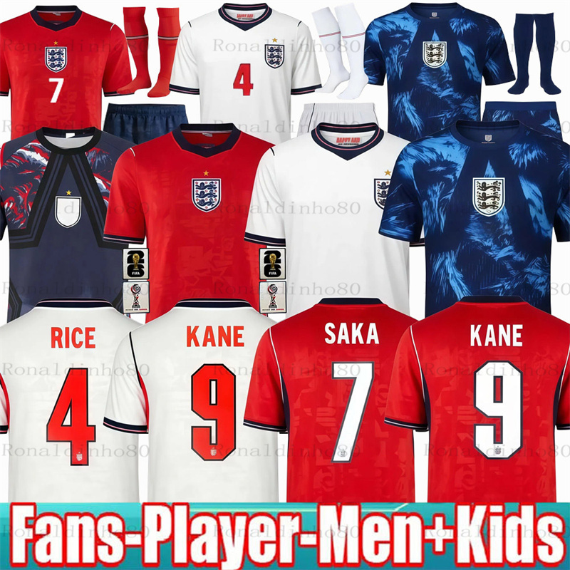 2026 ENGLAND World Cup soccer jerseys men women kids BELLINGHAM KANE SAKA PALMER FODEN RICE Football Shirt player version Fans home away Kit