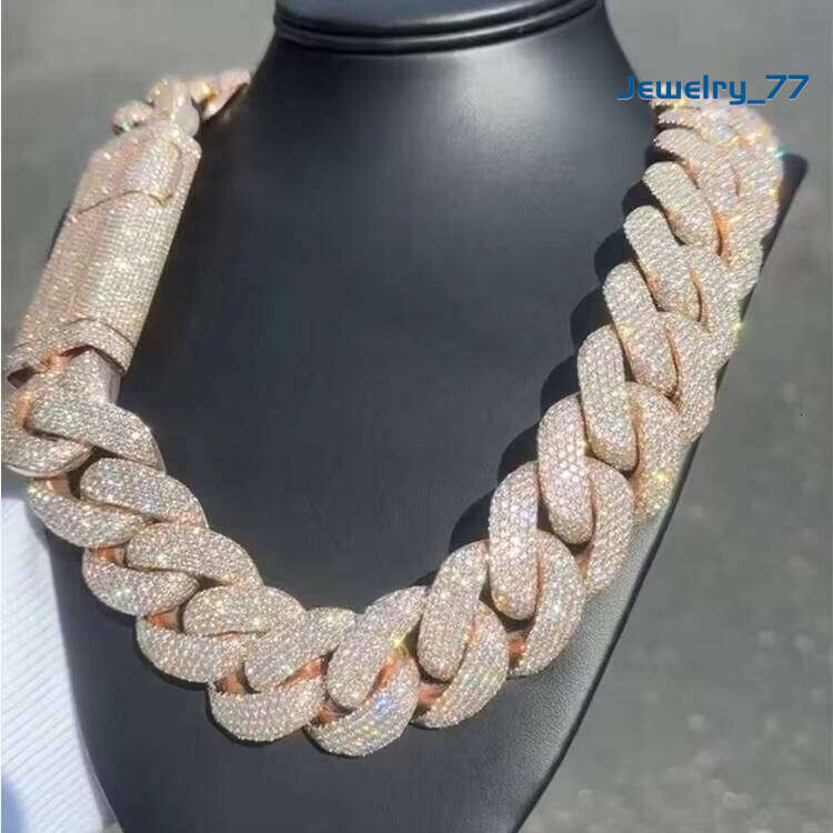 Big Size 30Mm Hip Hop Jewelry Iced Out Miami S925 Sterling Silver VVS Moissanite Rapper Cuban Link Chain Necklace