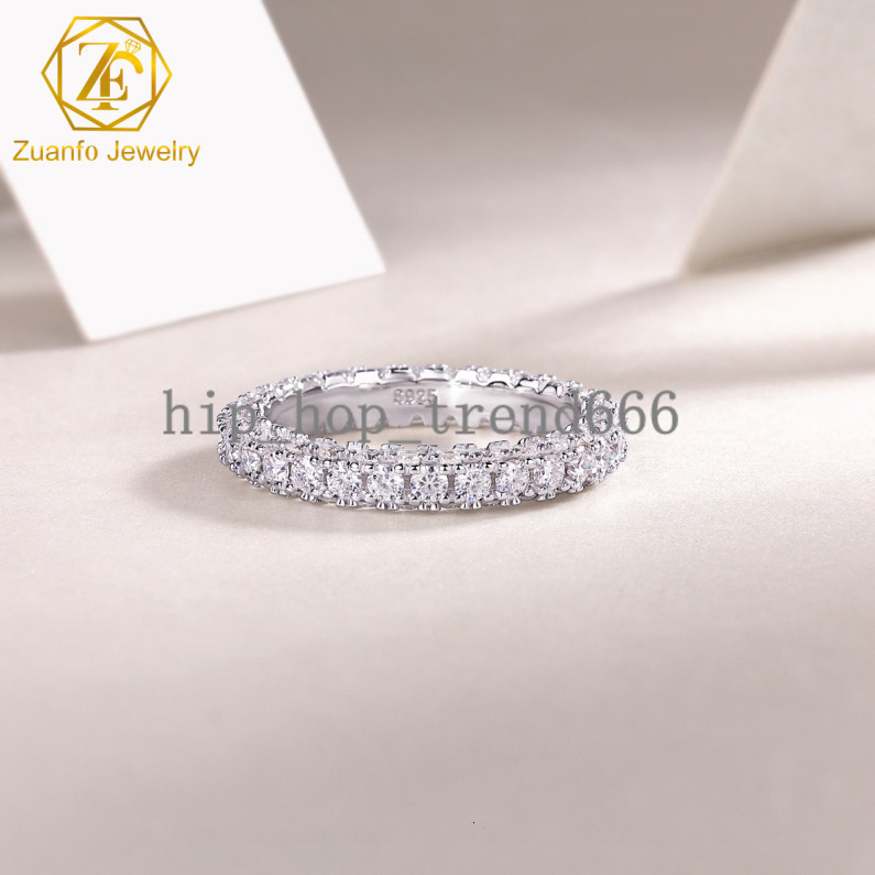 Fine Jewelry Wholesale Prices VVs1eternal Moissanite Rings Band SS925 Sterling Silver of Ladies Wedding Stackable Rings