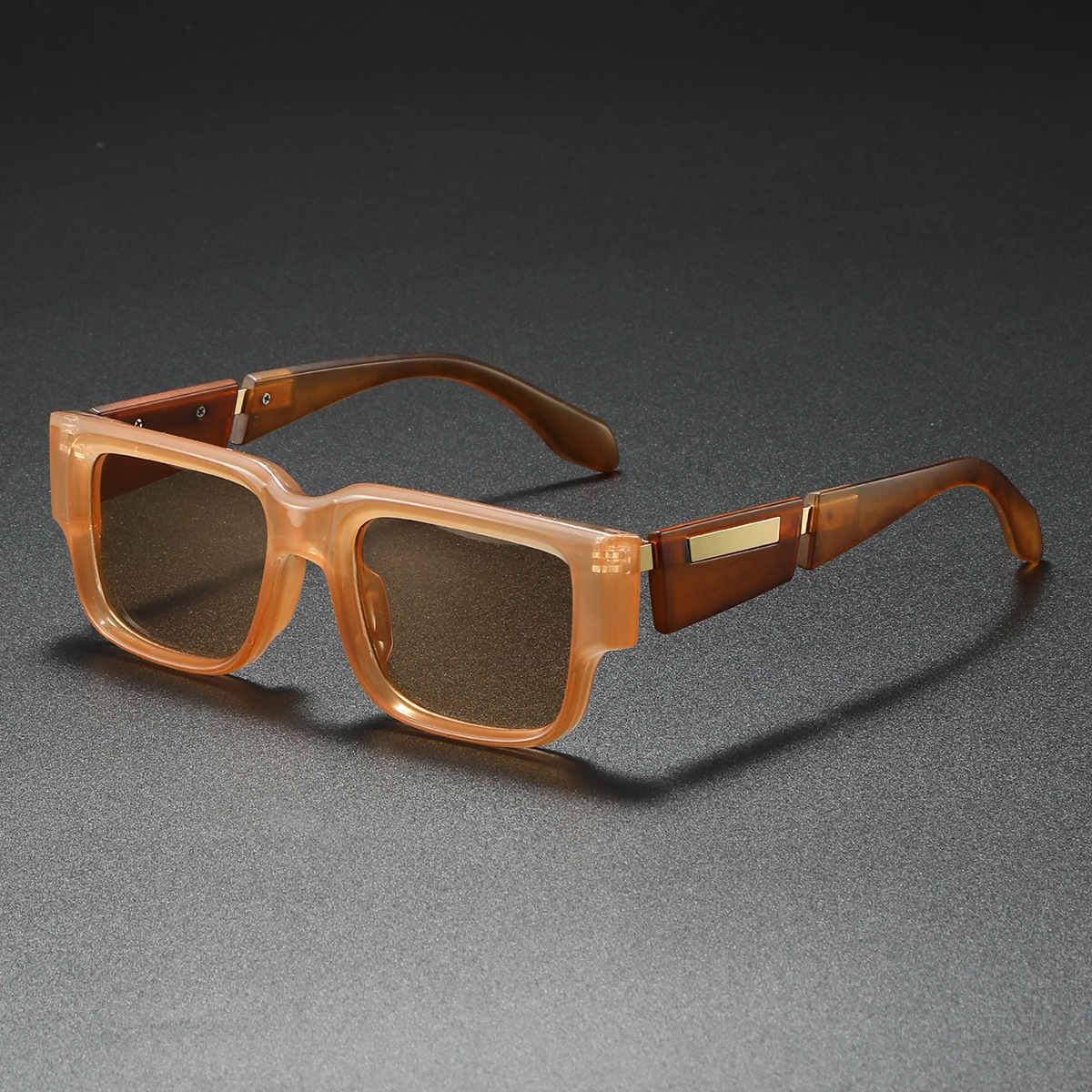 Designer Luxury Brand 2026 New Fashionable Gray Blue Square Thick Frame Sunglasses Anti UV Retro Outdoor Sports Sunglasses Simple Large Frame Slim Fac