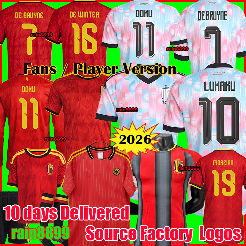 2026 World Cup Belgium Jersey Soccer shirts Men's Kids football jersey DE BRUYNE LUKAKU maillot belgique camiseta de belgica football 2000 belgium RETRO