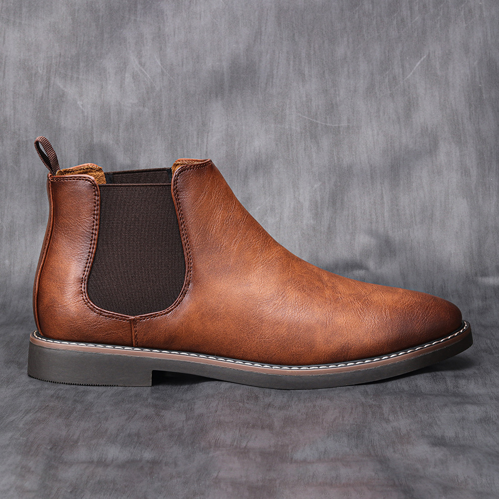 2026 Men's Chelsea Boots British Style, Fashion Retro Plus Size Short Ankle Boots for Men, Classic Slip-On Dress Shoes Size 40-46