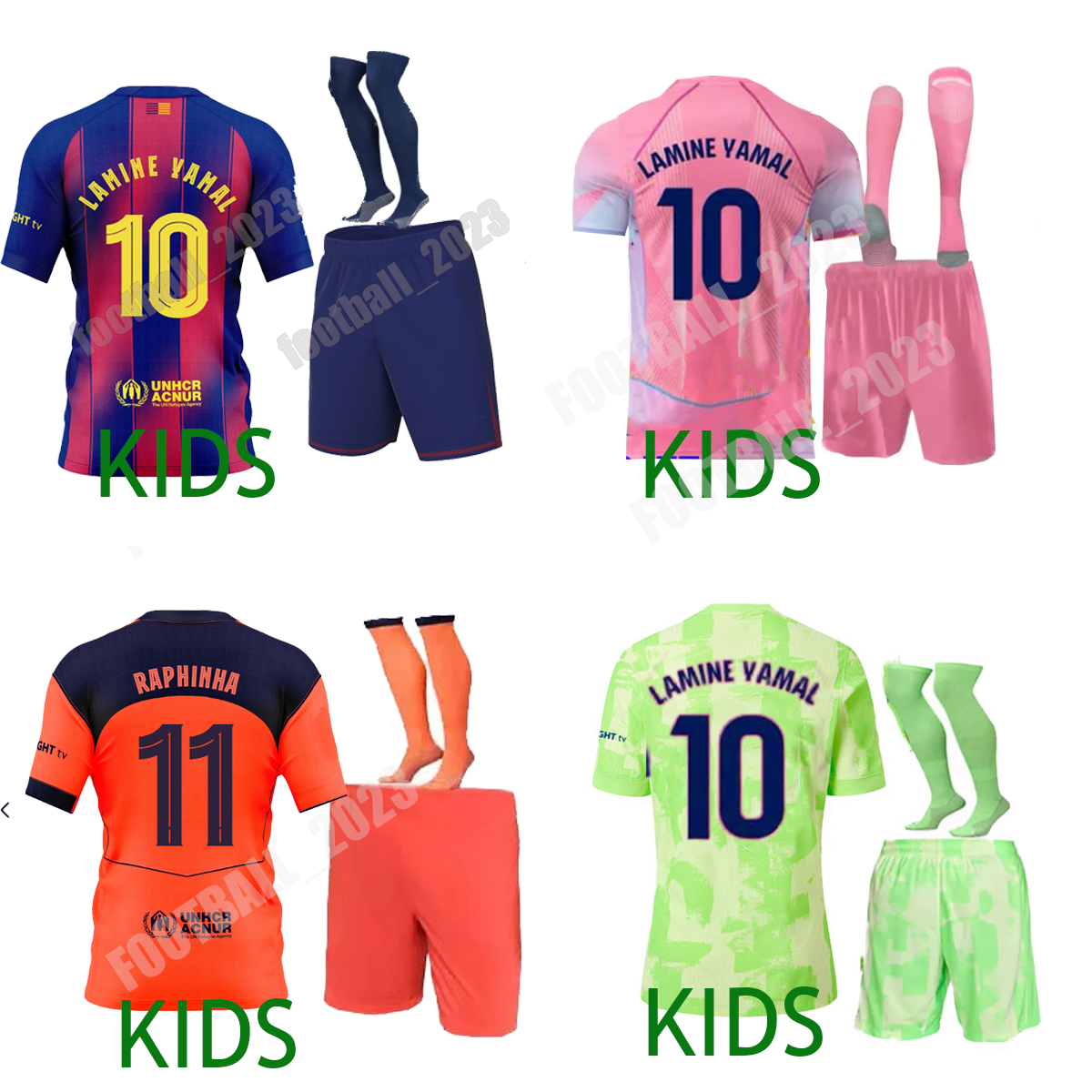barcalona football shirt LAMINE YAMAL Kids Football Kits - Soccer Jerseys for Ages 25 26 27 RASHFORD GAVI OLMO
