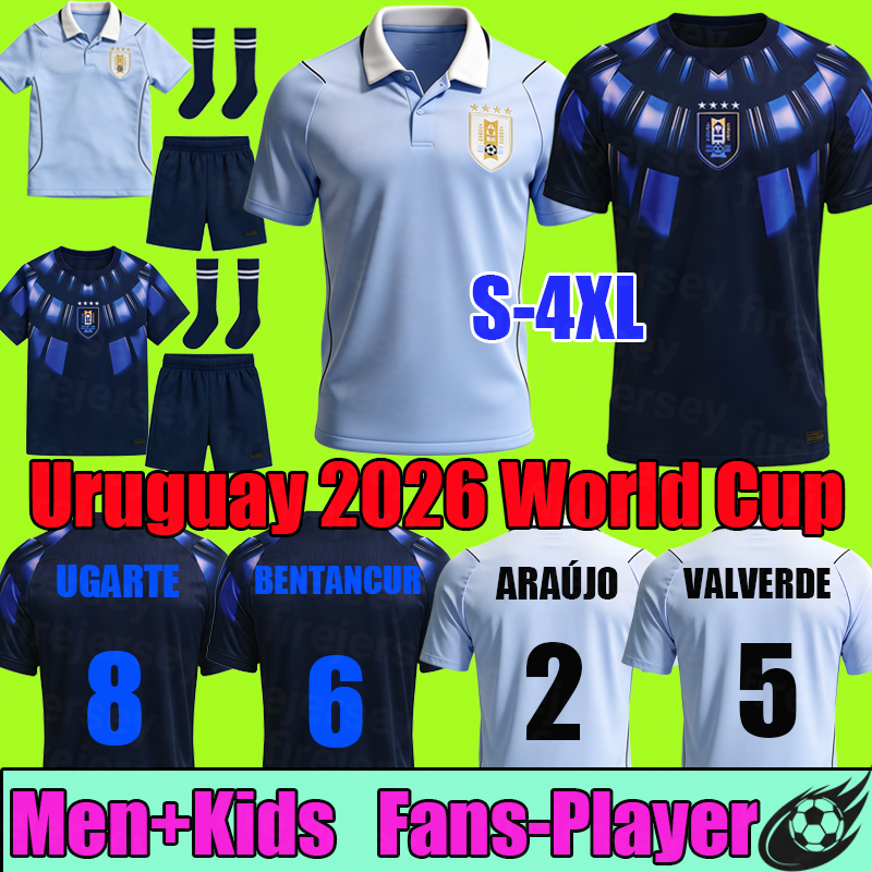 uruguay soccer jersey 2026 World Cup VALVERDE BENTANCUR UGARTE L.suarez E.cavani F. Valverde uruguay jersey football shirt Fans and player home away men kids kit