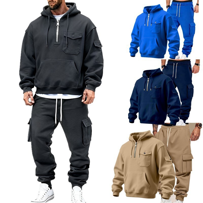 New Foreign Autumn Designer Hoodie And Winter American-style Hooded Sweatshirt Long Pants Casual Designer T-shirt Jacket Men's Loose Polo Sports Suit