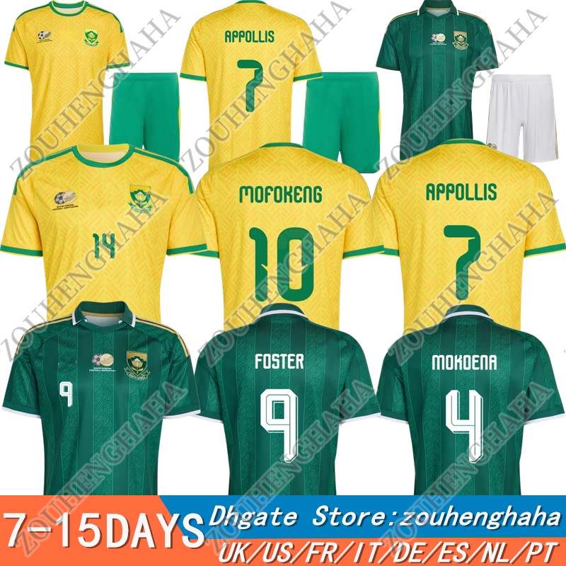 26 27 South African Soccer Jersey 2026 2027 Home Away Men Kids Players Fans Version Football Shirt Kit SMokoena Appollis Foster Mbokazi Mofokeng -4XL