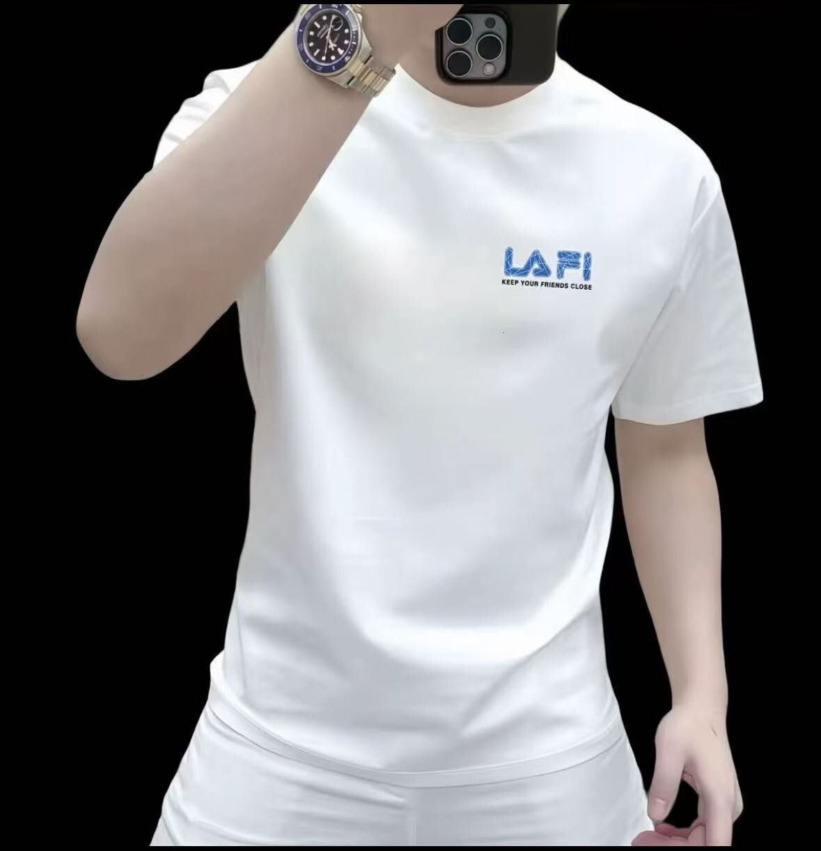 Men's Designer Hoodie Short-sleeve T-shirt Summer Thin Base Shirt Designer T-shirt Printed Trendy Versatile Polo Round-neck Casual Men's Clo