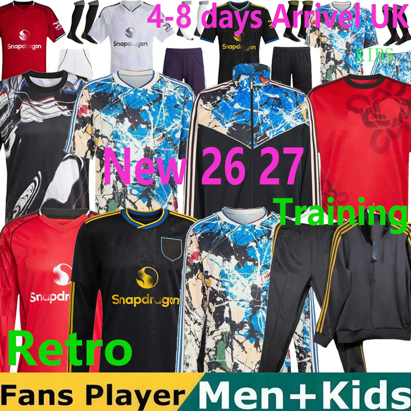 26 27 SESKO MBEUMO CUNHA HOJLUND Soccer Jerseys 2026 B. FERNANES AMAD football shirtsmen man unite kids kits MAINO0 Pre match goalkeeper