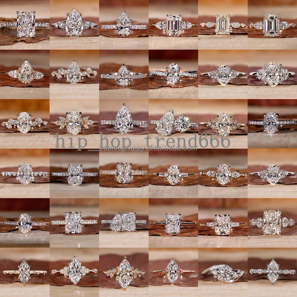 Oval Cut Curvy Design Champagne Moissanite Classic Wedding Ring 10K Gold 10ct Fine Jewelry Pinky Ring