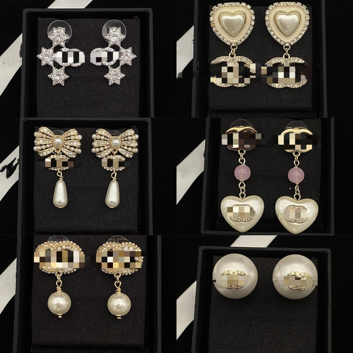 Luxurious designer letter C earrings new pearl earrings correct logo high quality