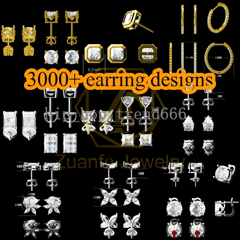 IGI 05ct 1ct 2ct D Color VVS Pear Oval Round Brilliant Cut Lab Grown Diamonds White Gold Push Screw Back Earrings Stud for Wear