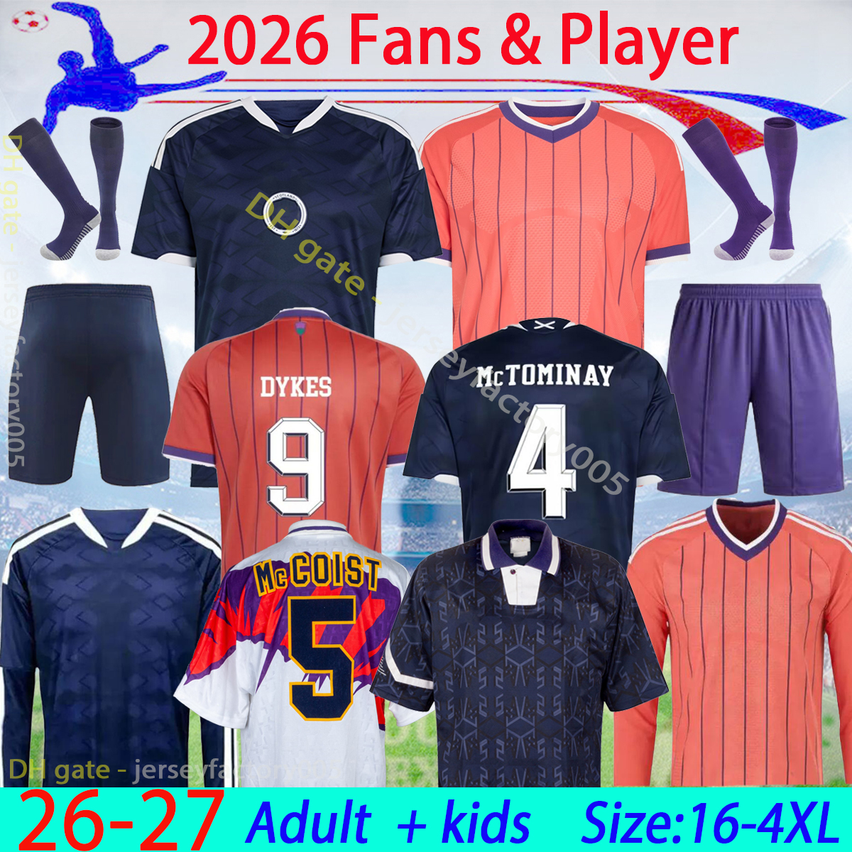 scotland 2026 World-Cup ROBERTSON McTominay Soccer Jerseys 26 27 women McGREGOR SHANKLAND MCGREGOR 91 98 02 12 14 retro Football Shirt men kids kits 16-4XL