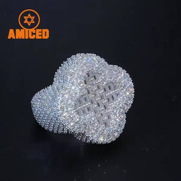 GRA Certified Moissanite Ring Men Hip Hop 925 Sterling Silver High Quality Lightning Iced Out Pass Diamond Tester