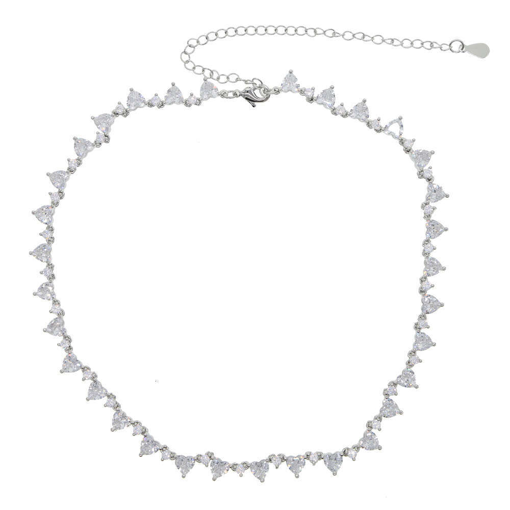 Jewelry Hip Hop necklace for women heart-shaped Moissanite necklace super shiny women's wholesale autumn and winter sweater chain