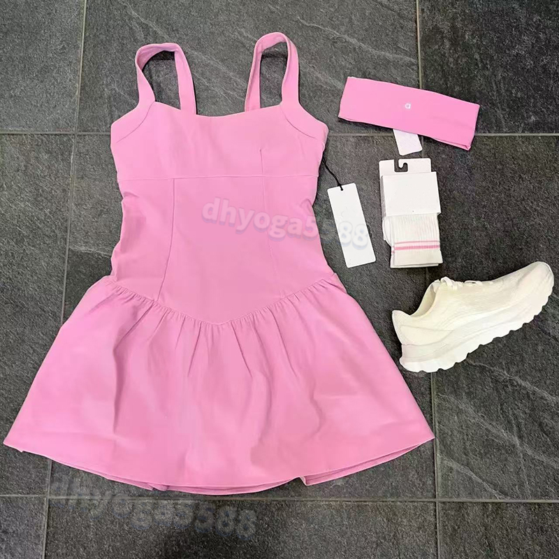 Yoga Tennis Dress Light Breathable Outdoor Golf Sports Anti Wardrobe Malfunction Athletic Dress Summer Designer Sexy Camisole Summer Quick-Drying Yoga Skirt