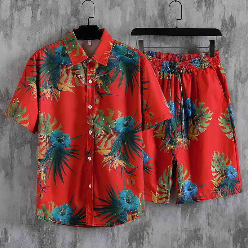 Hawaiian Shorts And Designer Hoodie Designer T-shirt Shirt Set Floral Outfit Hainan Island Polo Clothing Men's Sanya Travel Beach Shirt Plus Size