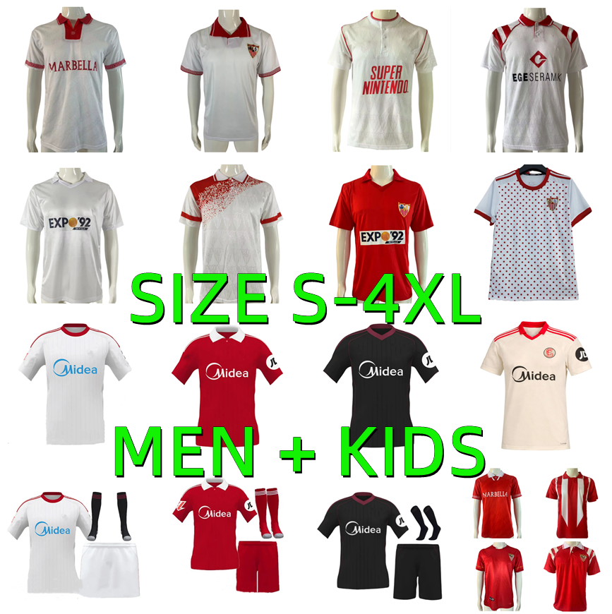 2025 2026 Sevillas J.NAVAS soccer jersey 25 26 ISAAC SOW SAUL SUSO GUDELJ LUKEBAKIO PEQUE EJUKE 87 90 91 92 93 94 96 Retro SUKER MARADONA Men Kids football shirts uniform
