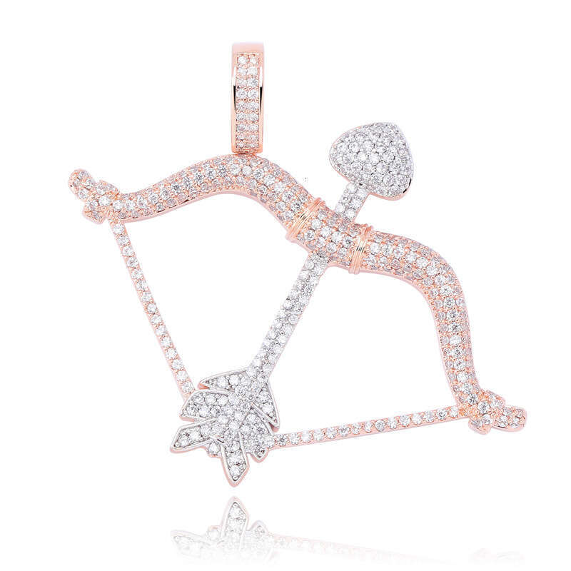 Jewelry Cupid's Arrow Personality Hip Hop Solid Pendant Micro-Inlaid Full Moissanite Trendy Necklace Jewelry Wholesale