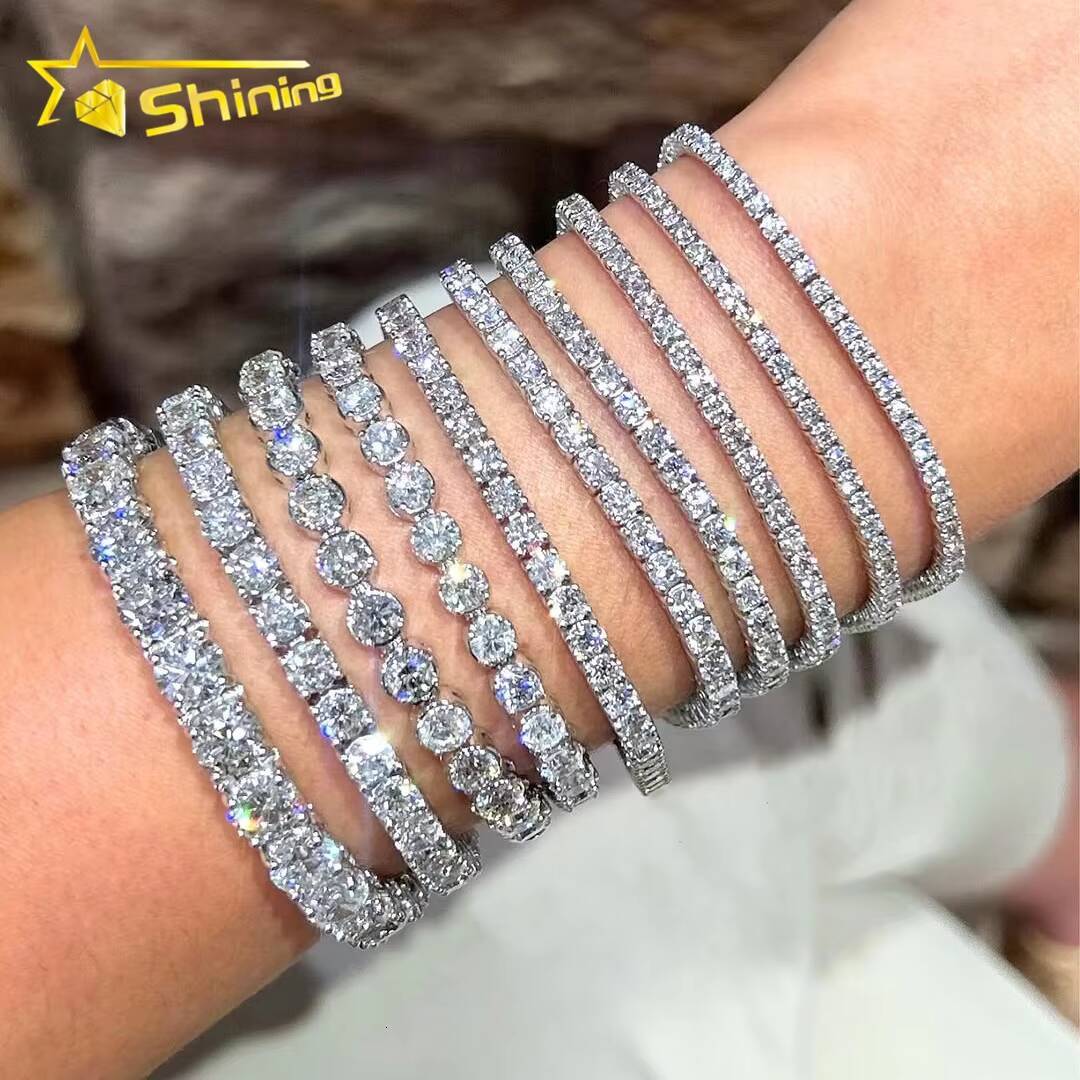 Customized Luxury Design Vintage Bracelets for Women Iced Out10K Soild Gold With Lab Grown Diamond Charm Tennis Bracelet