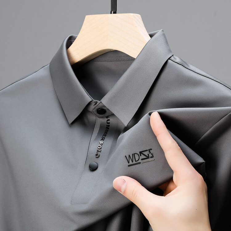Straw-silk Polo Short-sleeve T-shirt Summer Men's Turn-down Collar Designer Hoodie Business Designer T-shirt Casual Fashion Versatile Polo Shirt For Men
