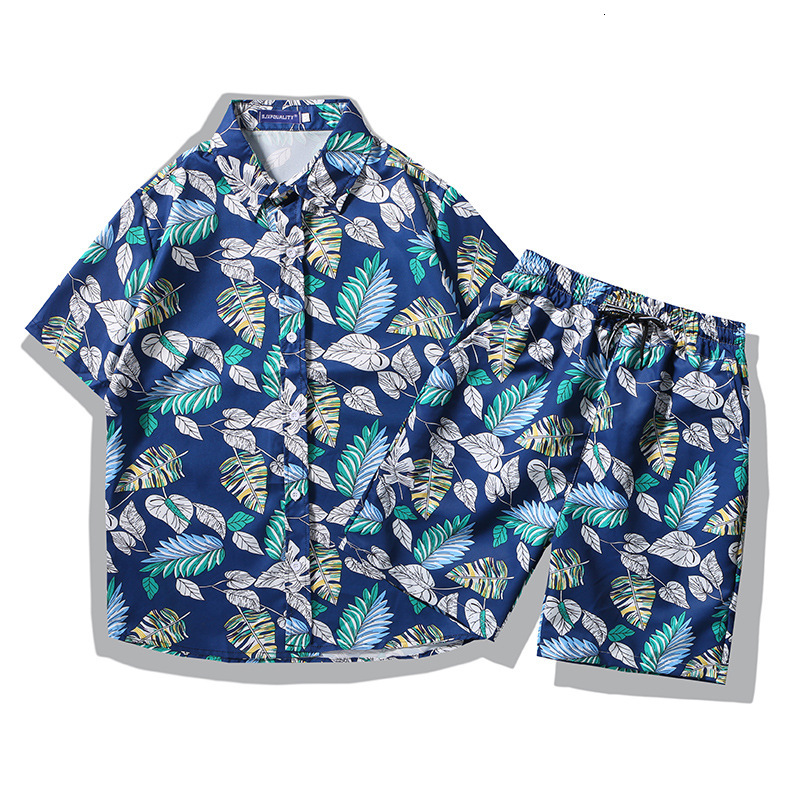 Hawaiian Shorts And Designer Hoodie Designer T-shirt Shirt Set Floral Outfit Hainan Island Polo Clothing Men's Sanya Travel Beach Shirt Plus Size