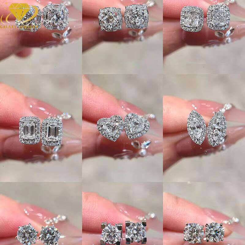 Fashion Jewelry Wholesale Price 18K White Gold Emerald Cut Earring Lab Grown Diamond Earrings For Gift - view 5