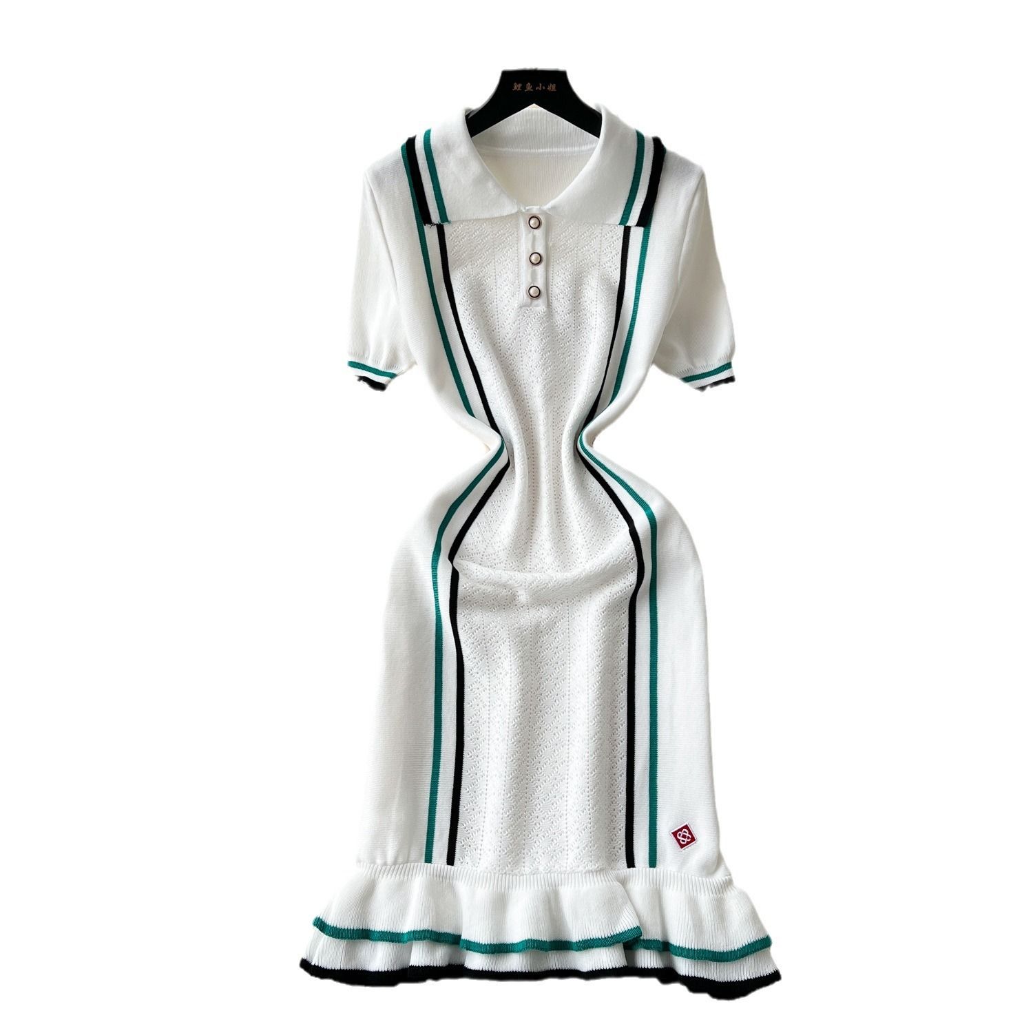 Casual Dresses Spring Elegant Green Tassel Irregular Print Dress Women V-neck Long Sleeve Spaghetti Vestidos Female Fashion High Street Robe