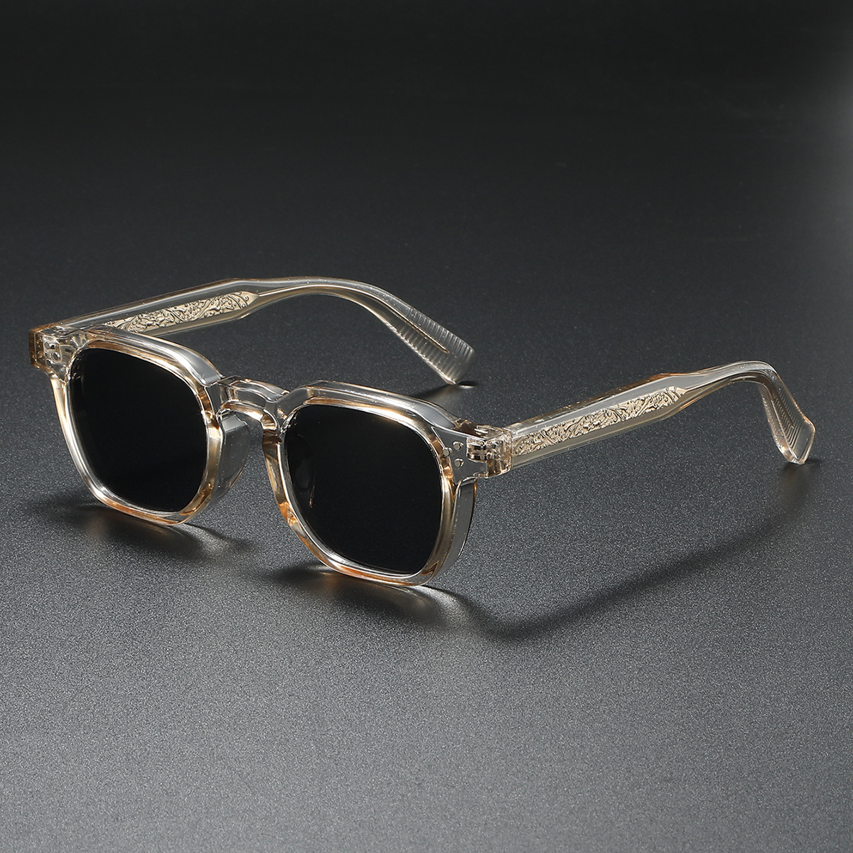Designer Luxury Brand 2026 New Cross-border Square Frame Polarized Sunglasses Fashion Men's And Women's Rivet Sunglasses Outdoor Sports Sung - view 5