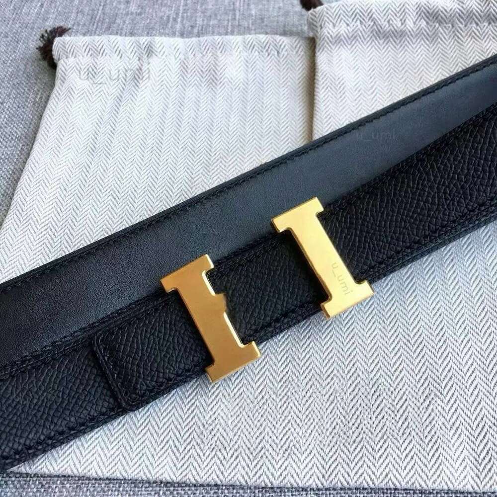 Women's double-sided fashionable high-quality belt, width 2.5 cm, leather, classic letter metal buckle, belt decoration for jeans and pants, box packaging