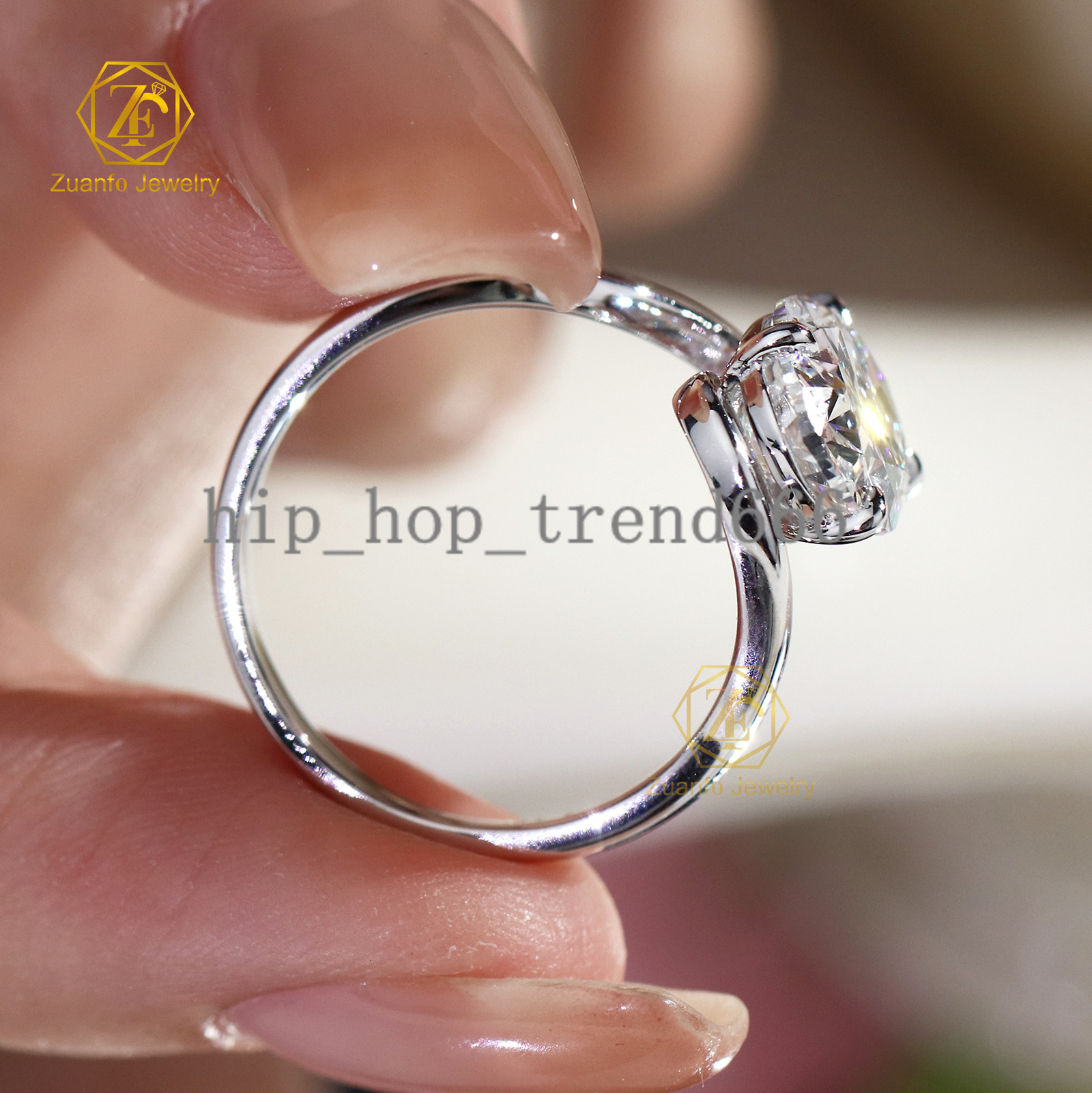 Wholesale Lab Grown Diamond Engagement Wedding Ring Certificate Classic 14K Oval Cut Diamond Ring for Women