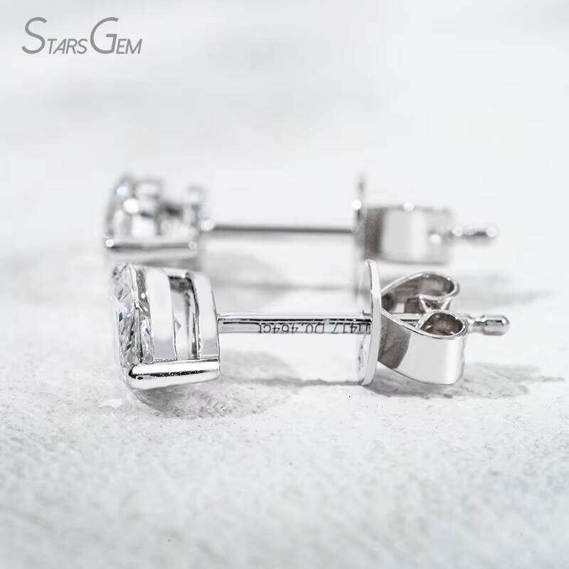 Grown 0.68-0.92Ct Marquise Cut DEF VS Yellow White Studs 10K Gold Lab Diamond Earrings