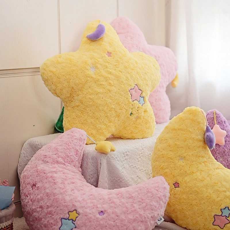 Cute soft moon star plush pillow girl sleeping sofa living room headboard cushion car waist pillow soft Starry Moon Pillow H260323