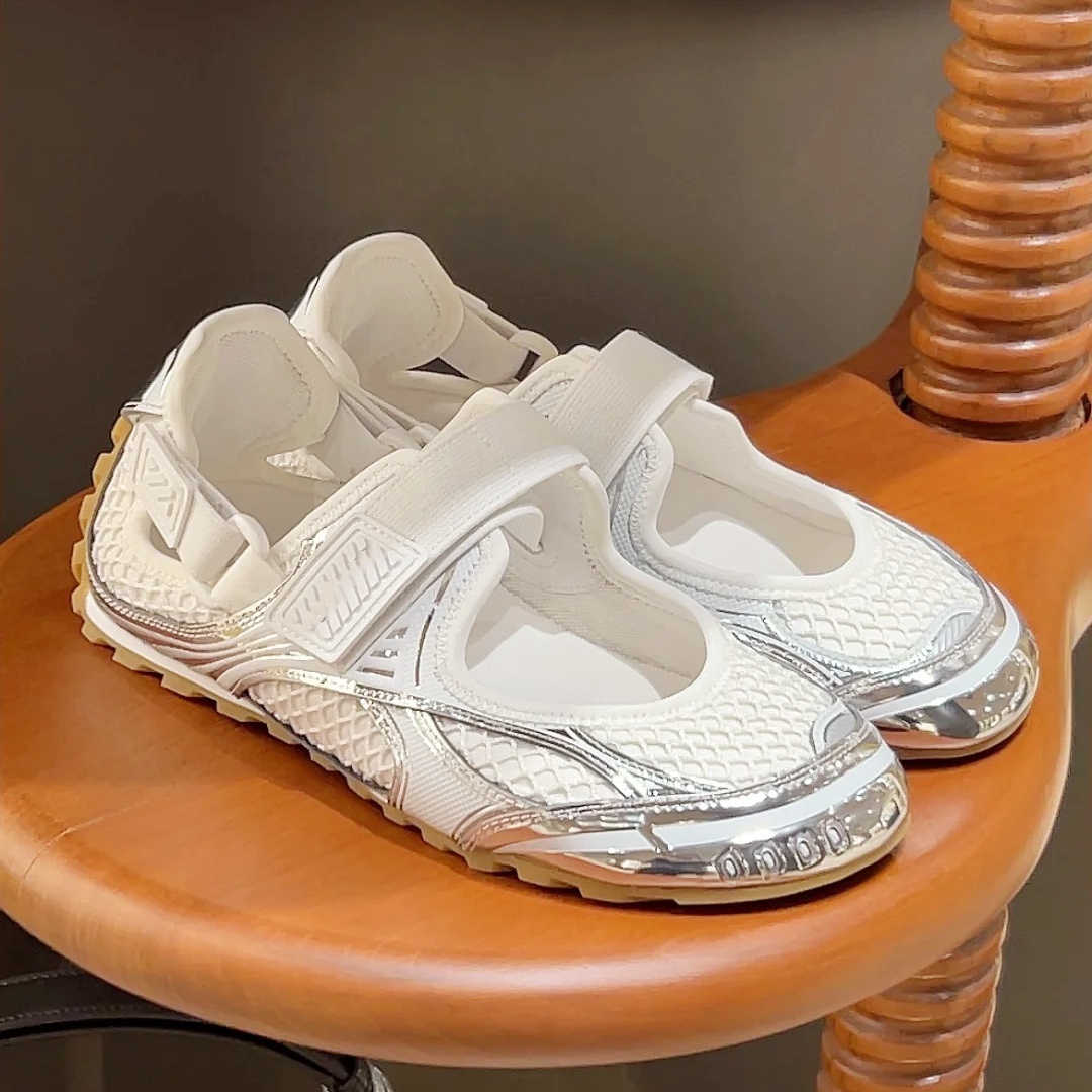 Classic flash mary jane sneaker Designer Casual Shoe Womens ballerina Mesh leather ballet Flat Shoe Luxury Loafers gym Shoe Lady walk Outdoor Run tennis sport shoes